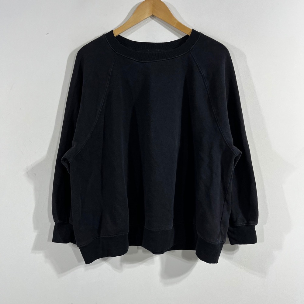 Old Navy Sporty Oversized Casual Womens Black Crewneck Sweatshirt Pullover Large